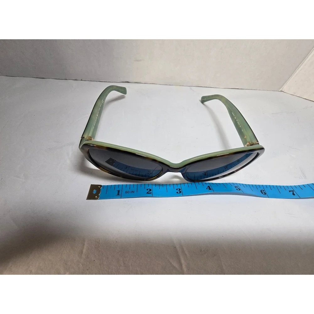 Kate Spade Tortoise Sage Green Polarized Sunglasses Oversized Square Case